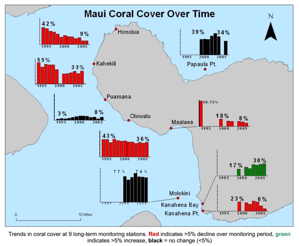 Maui Coral Cover Over Time